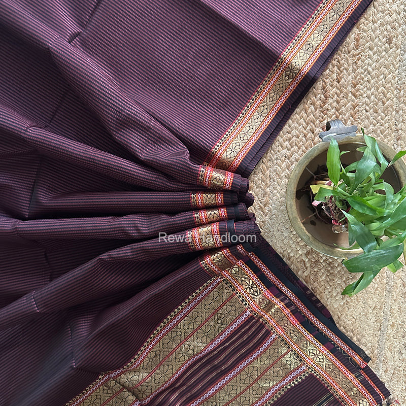 Maheshwari Maroon Garbha Reshami Rich Pallu Silk Saree GRS019
