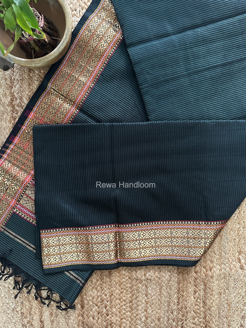 Maheshwari Green Garbha Reshami Rich Pallu Silk Saree GRS020