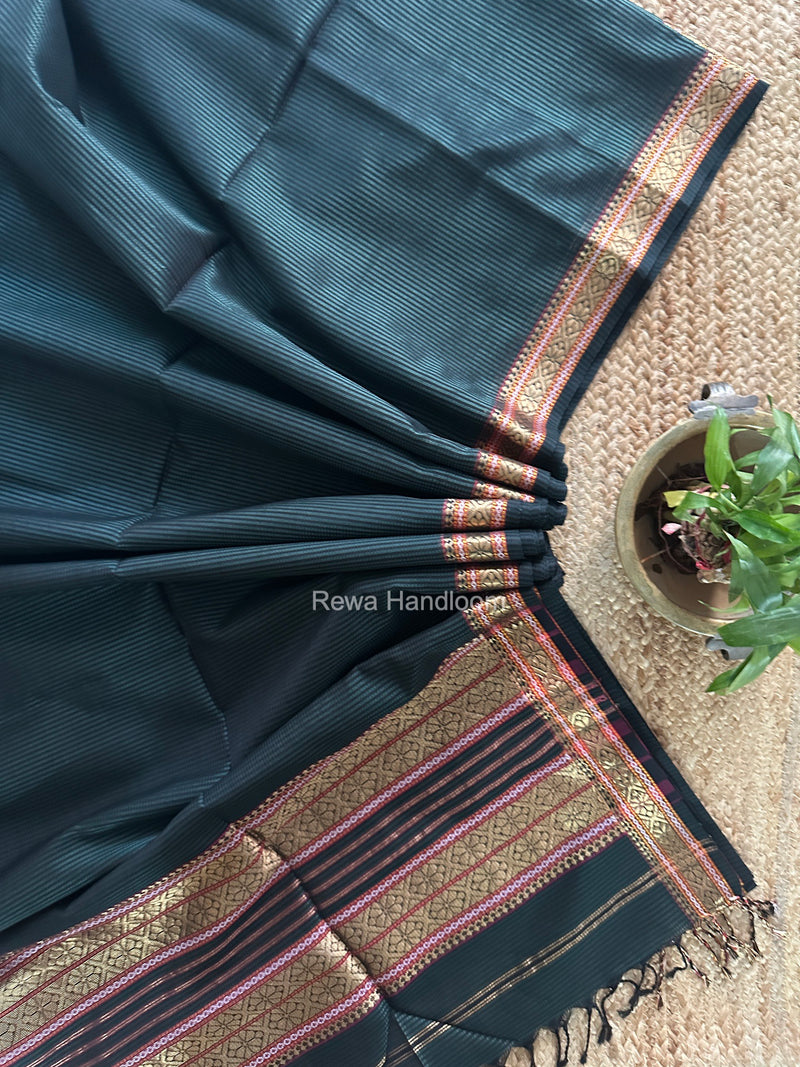 Maheshwari Green Garbha Reshami Rich Pallu Silk Saree GRS020