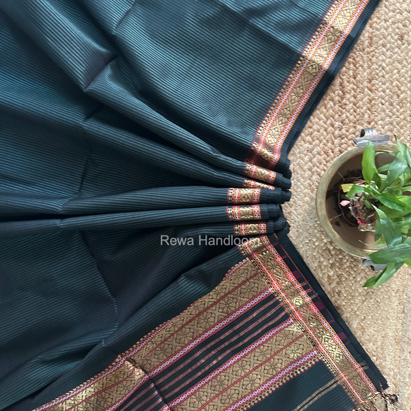 Maheshwari Green Garbha Reshami Rich Pallu Silk Saree GRS020