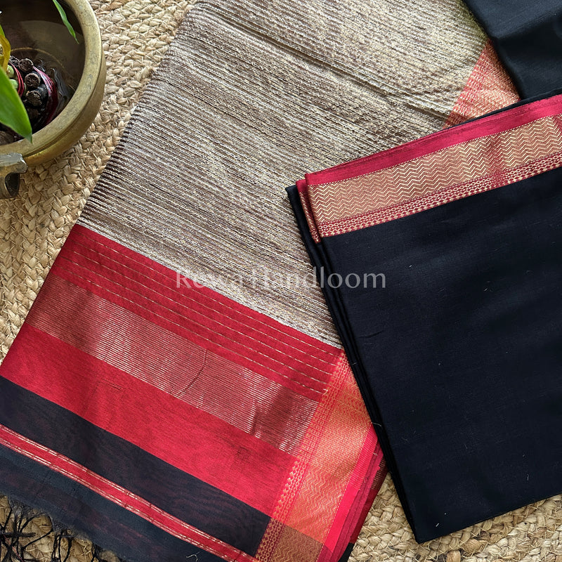 Maheshwari Black Gichha Pallu Saree GP03