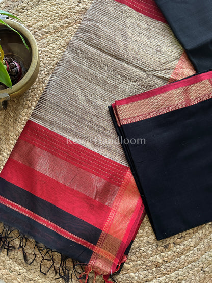Maheshwari Black Gichha Pallu Saree GP03