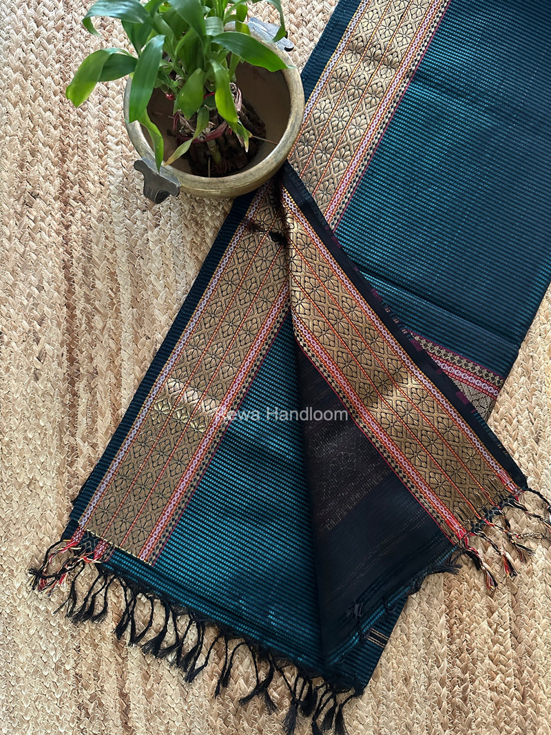 Maheshwari Rama Green Garbha Reshami Rich Pallu Silk Saree GRS017