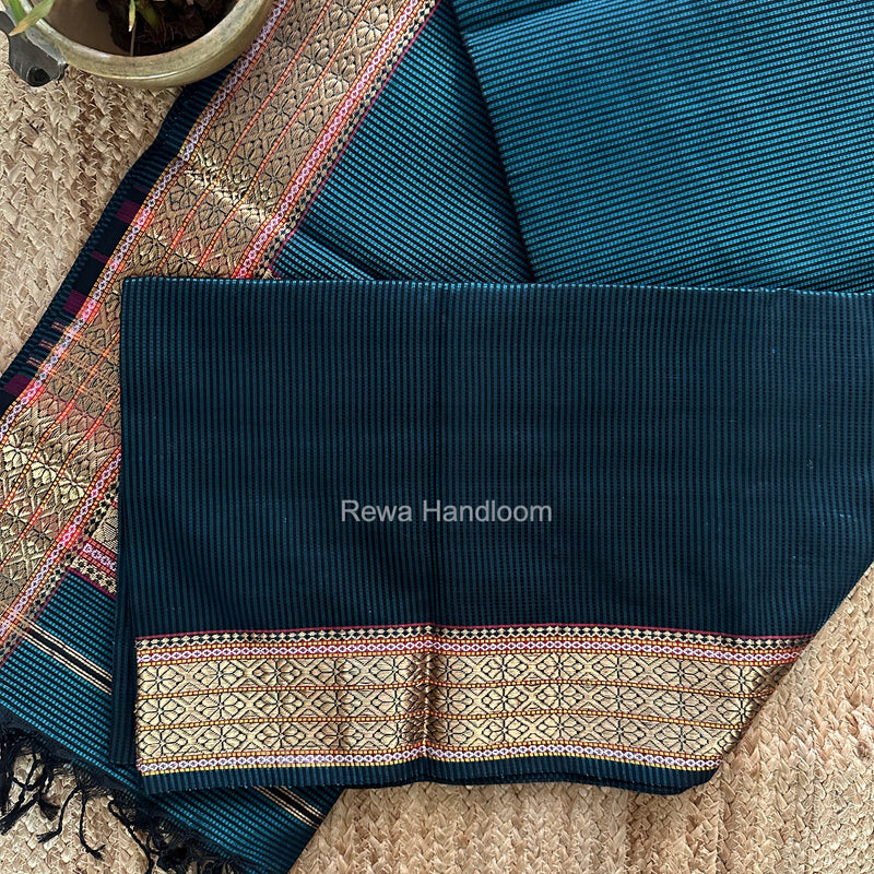Maheshwari Rama Green Garbha Reshami Rich Pallu Silk Saree GRS017