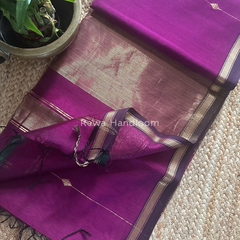 Lining Butti Shaded Maheshwari Saree