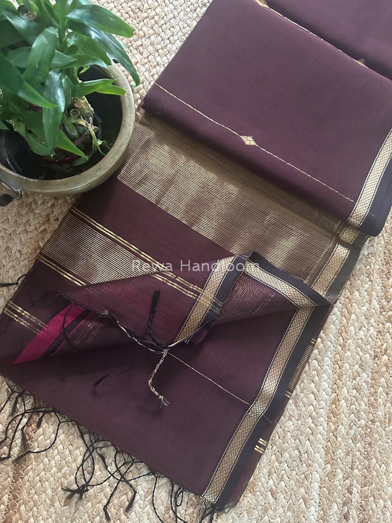 Lining Butti Shaded Maheshwari Saree