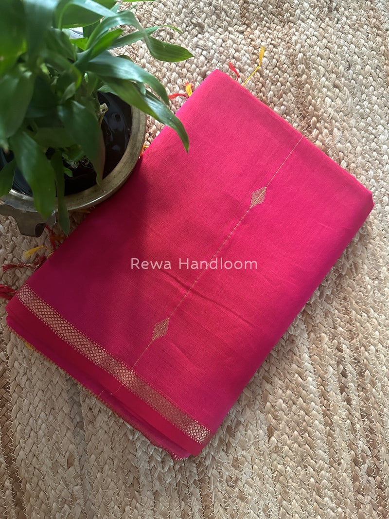 Pink Zari Butti Maheshwari Saree SBS056