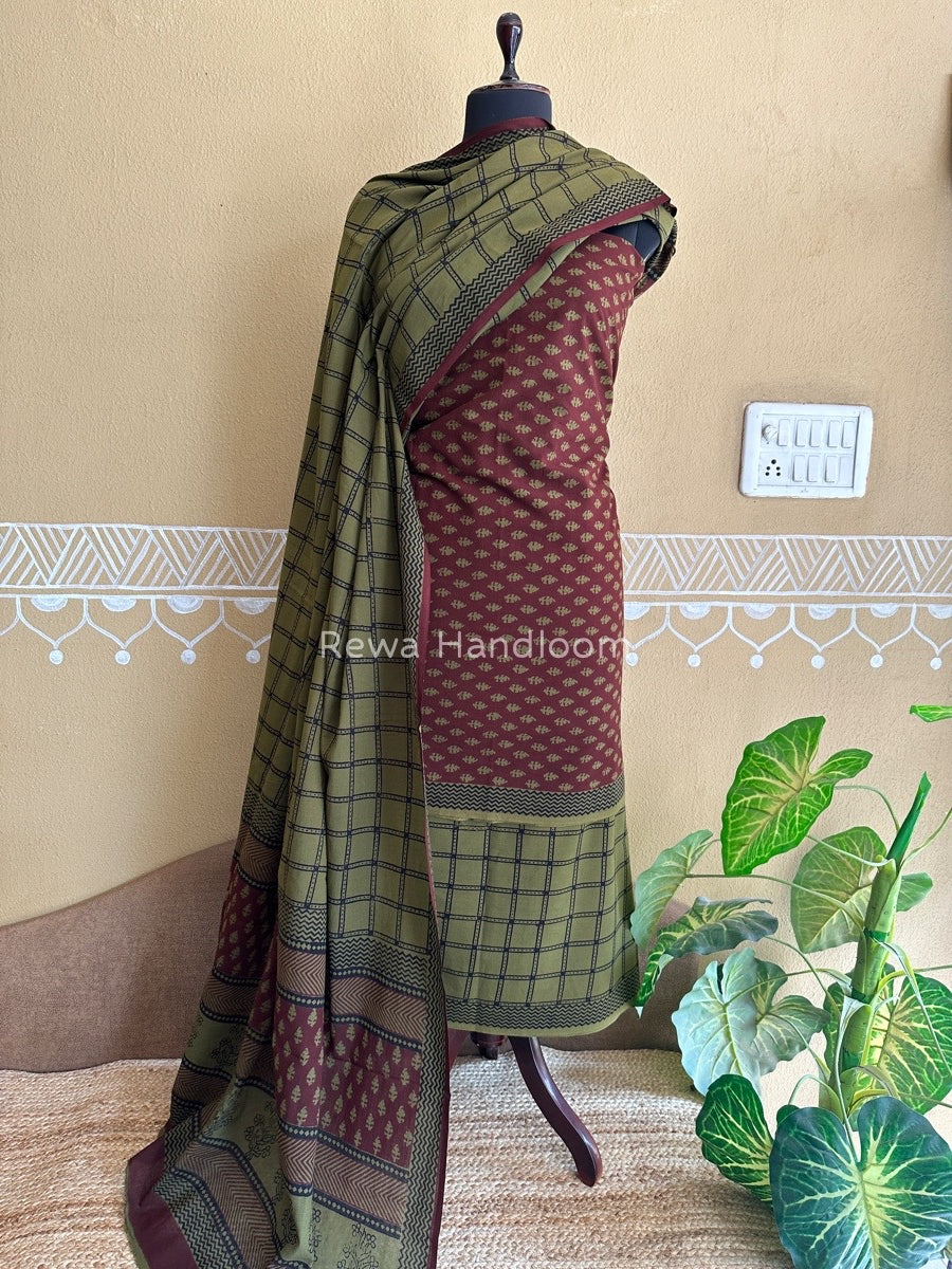 Bagh Print Cotton Suit