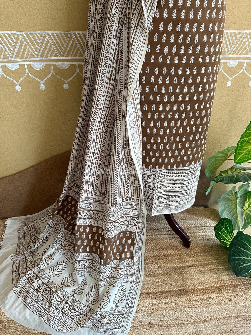 Brown Bagh Print Cotton Suit BCSP071