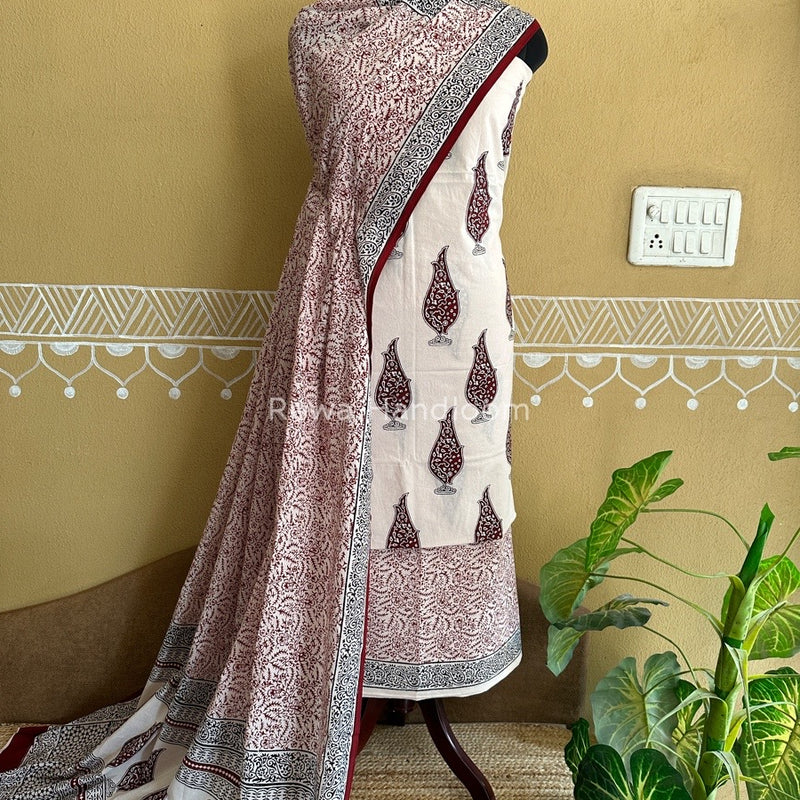 Bagh Print Cotton Suit