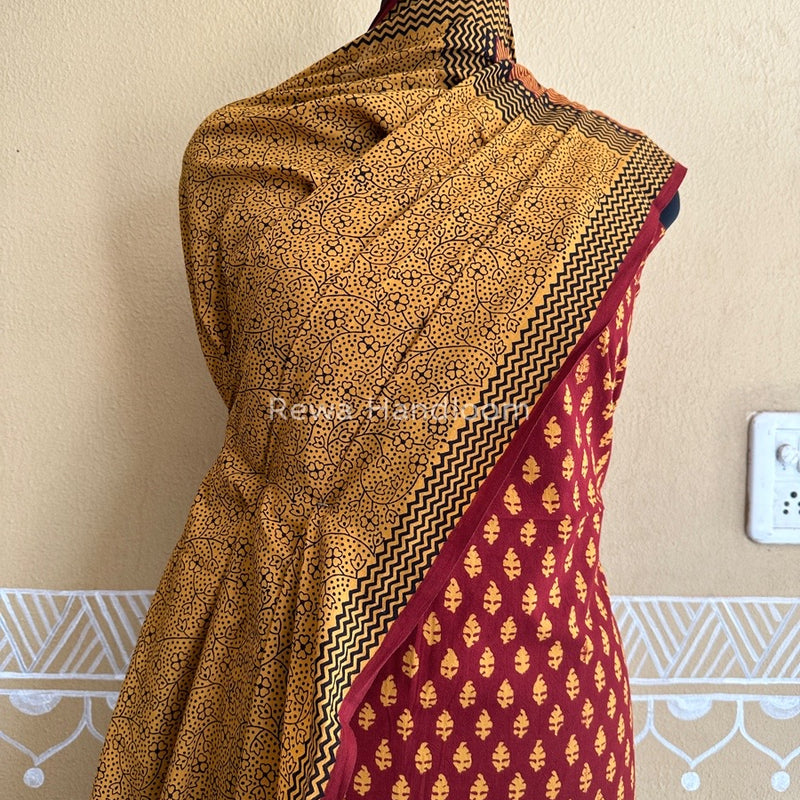 Maroon Bagh Print Cotton Suit BCSP077