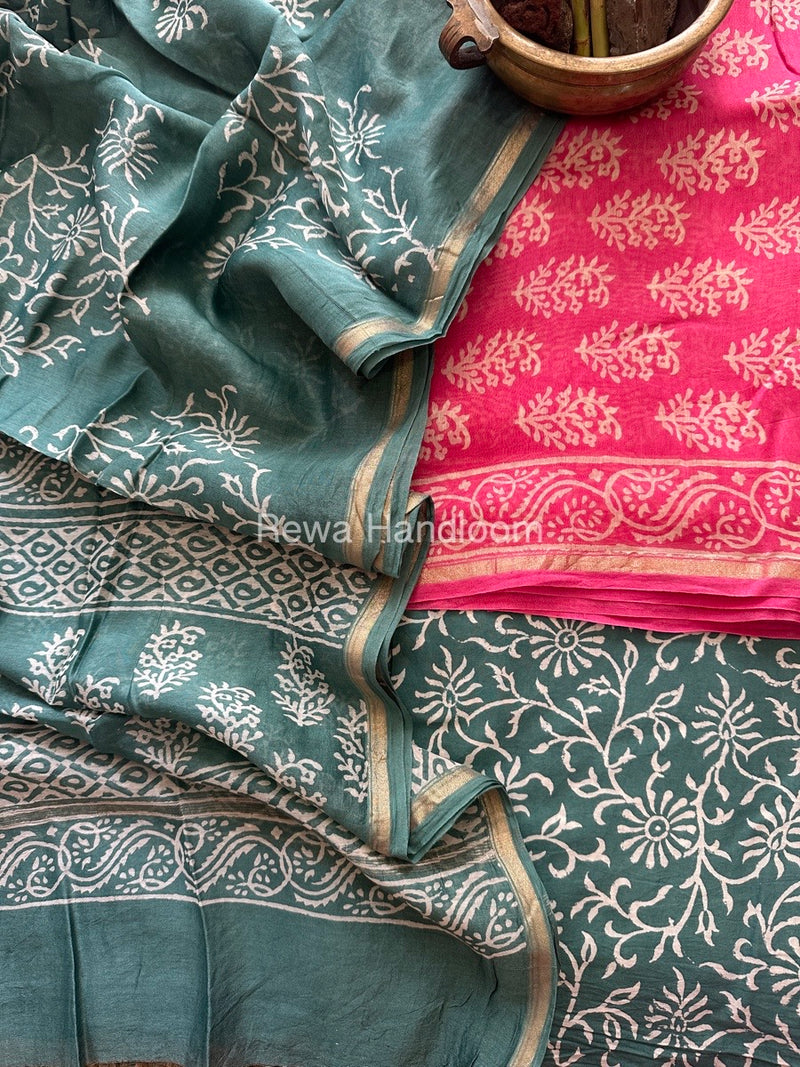  Chanderi Printed Suit