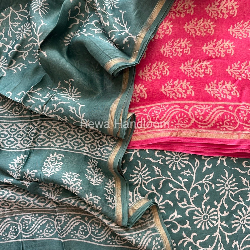  Chanderi Printed Suit