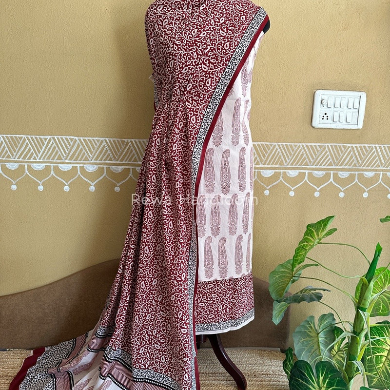 Bagh Print Cotton Suit