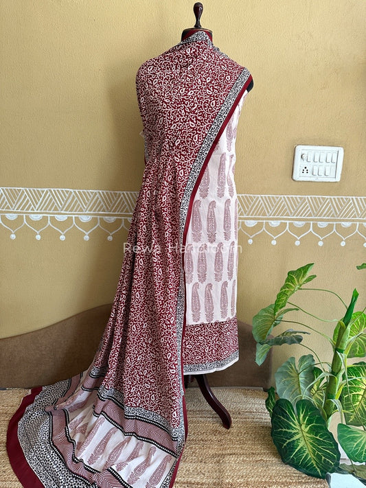 Bagh Print Cotton Suit