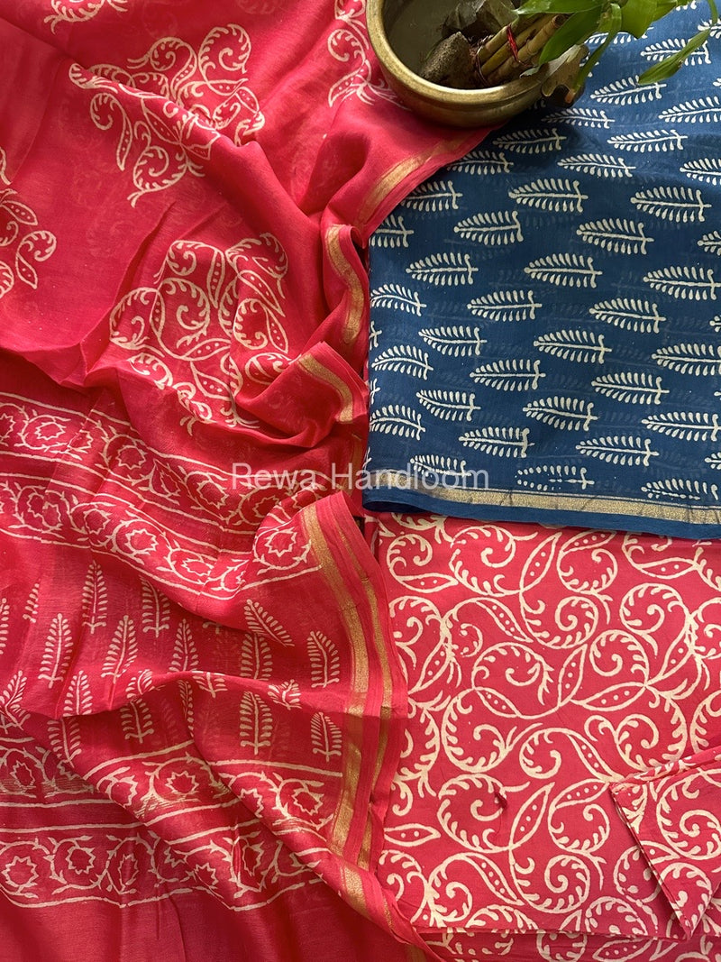  Chanderi Printed Suit