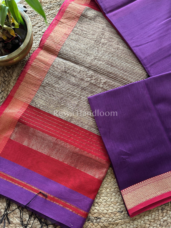 Maheshwari Voilet Rewa Border Saree GP08