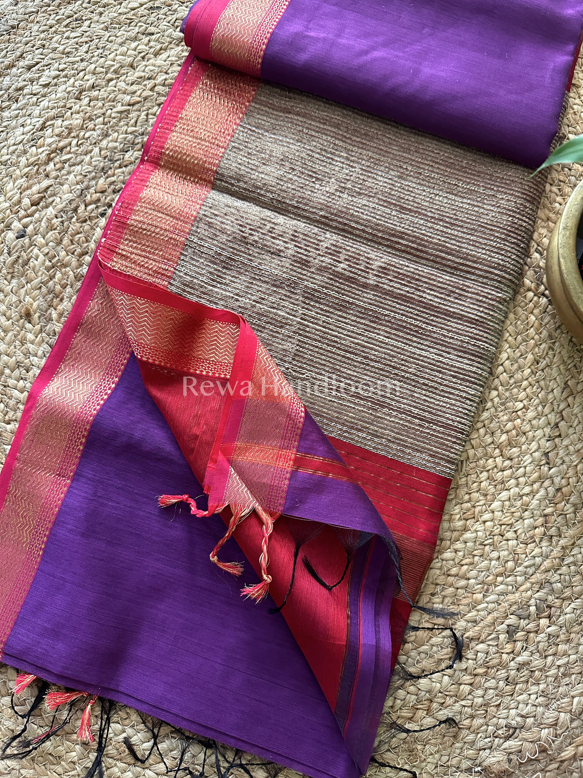 Maheshwari Voilet Rewa Border Saree GP08