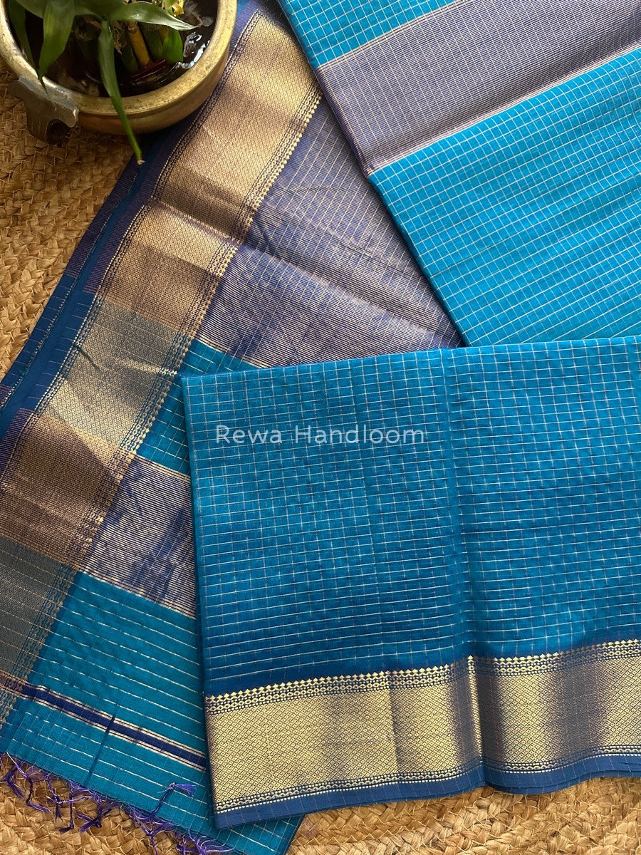 Maheshwari Morpankhi Zari Checks Saree ZCHX188
