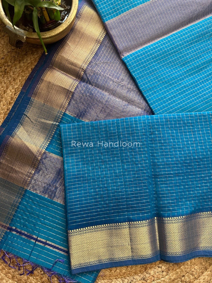 Maheshwari Morpankhi Zari Checks Saree ZCHX188