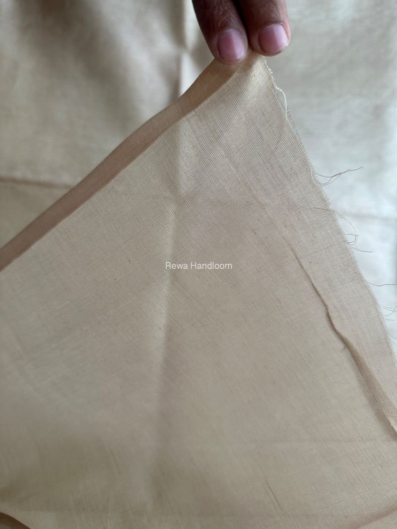 Maheshwari Beige Tissue Silk Fabric 2.5 meters Cut - FBT017