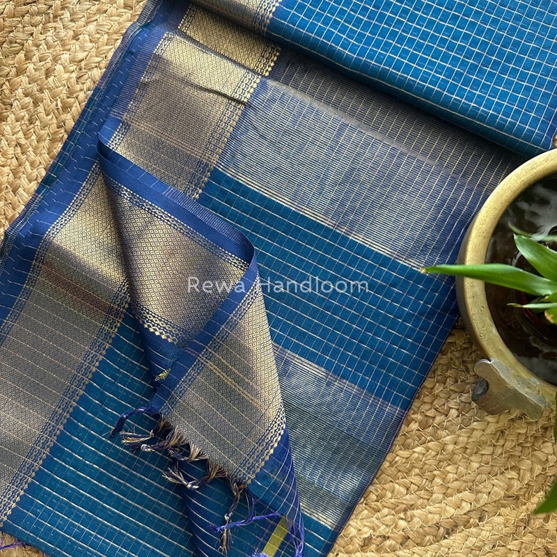 Maheshwari Zari Checks Saree