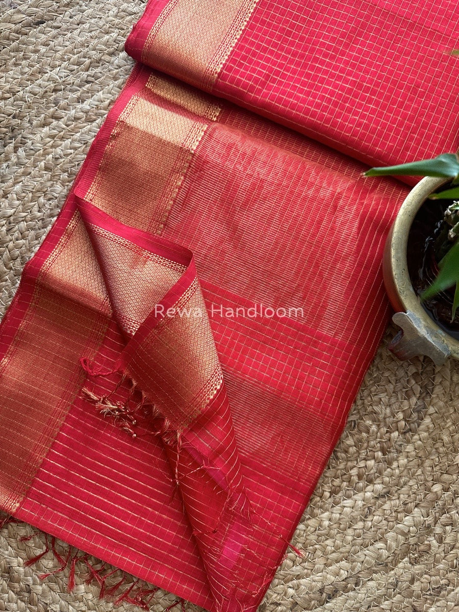Maheshwari Zari Checks Saree