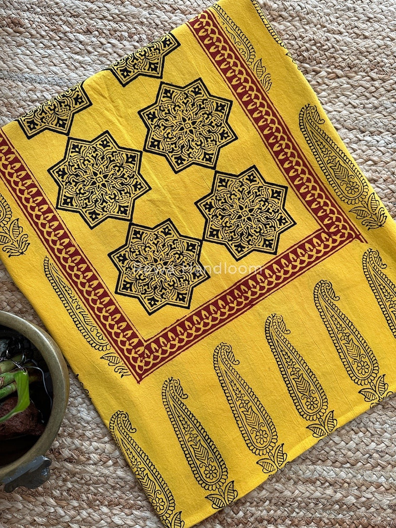 Yellow-Black Designer Bagh Cotton Suit BCSPP013