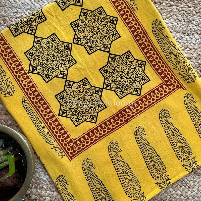 Yellow-Black Designer Bagh Cotton Suit BCSPP013