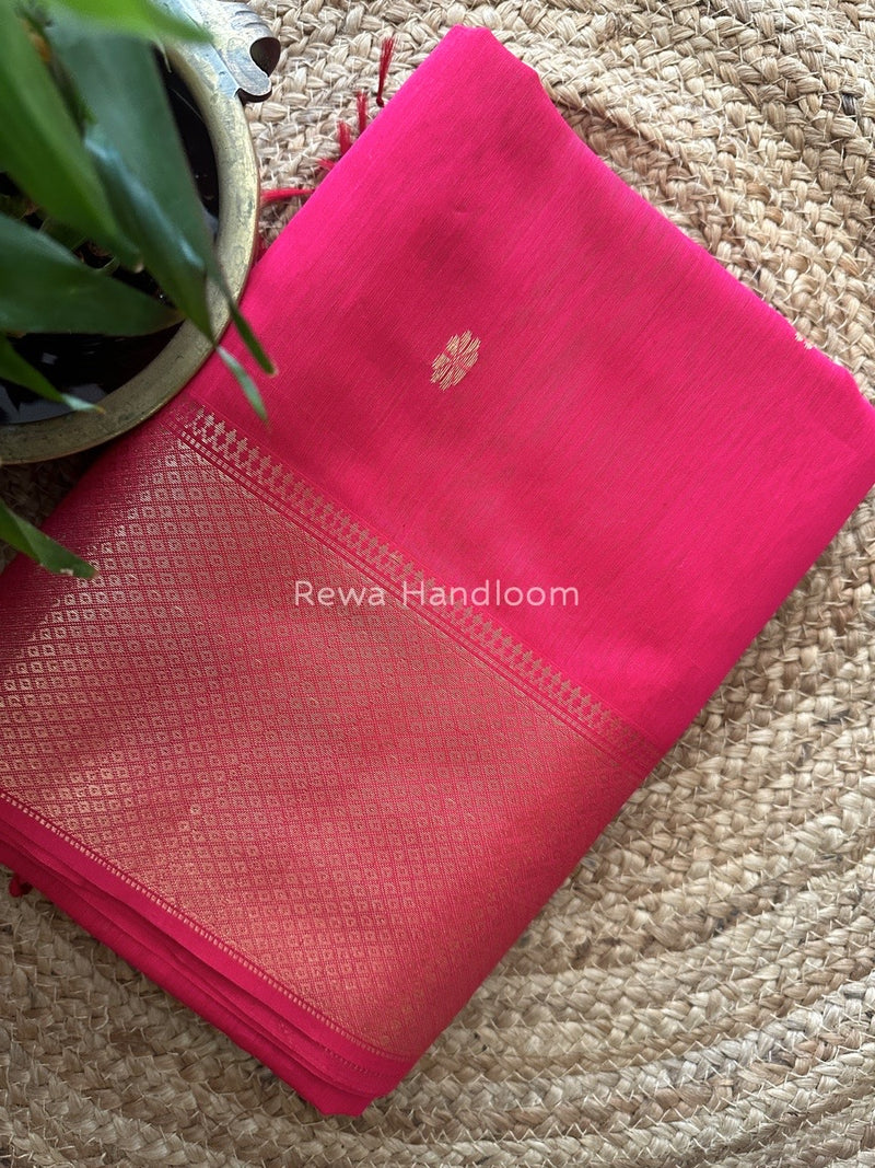 Maheshwari Rani Pink Zari Skirt Butti Saree ZSB044