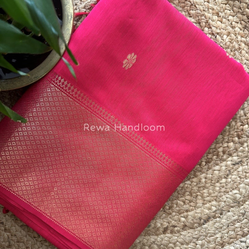 Maheshwari Rani Pink Zari Skirt Butti Saree ZSB044