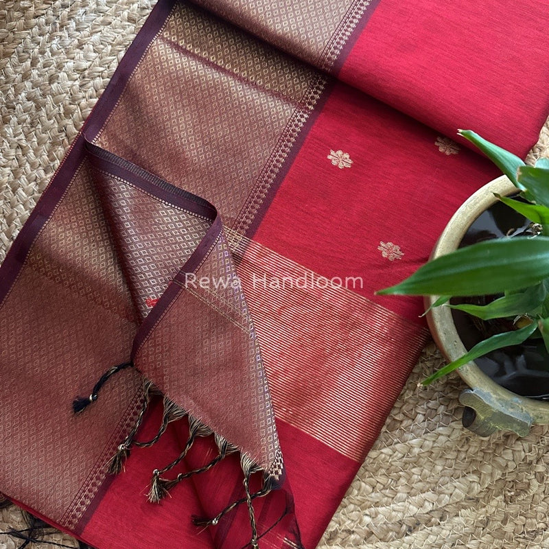 Maheshwari Zari Skirt Butti Saree