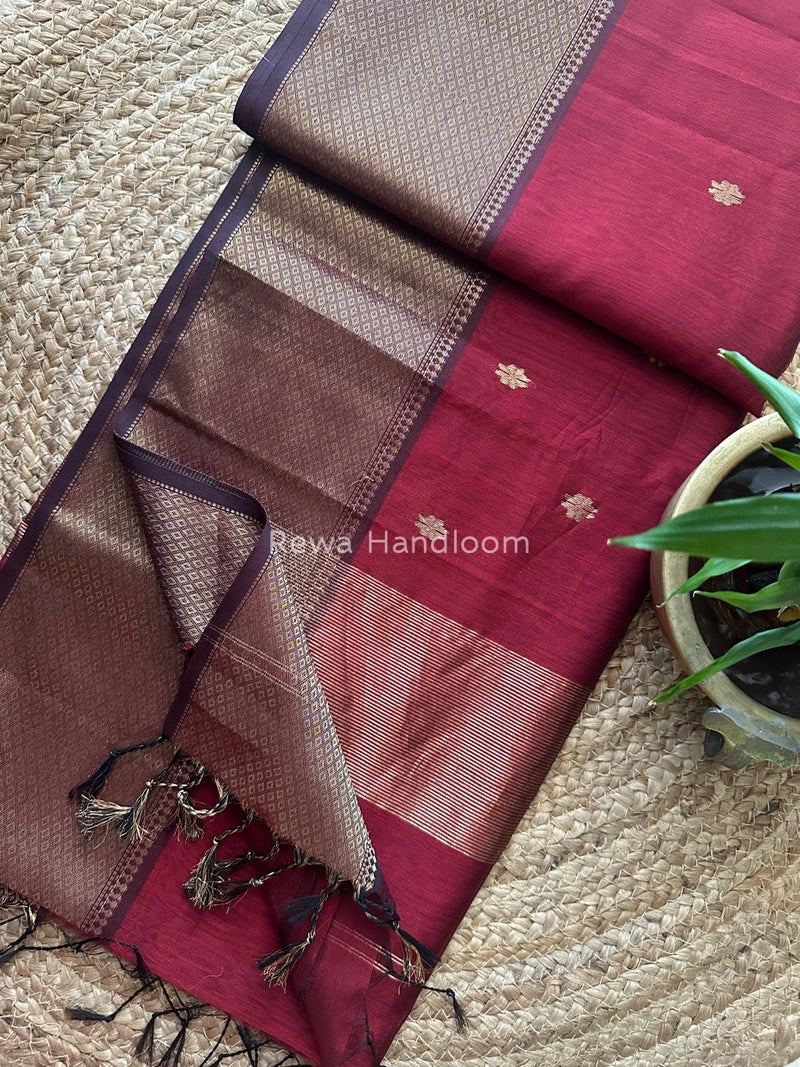 Maheshwari Zari Skirt Butti Saree