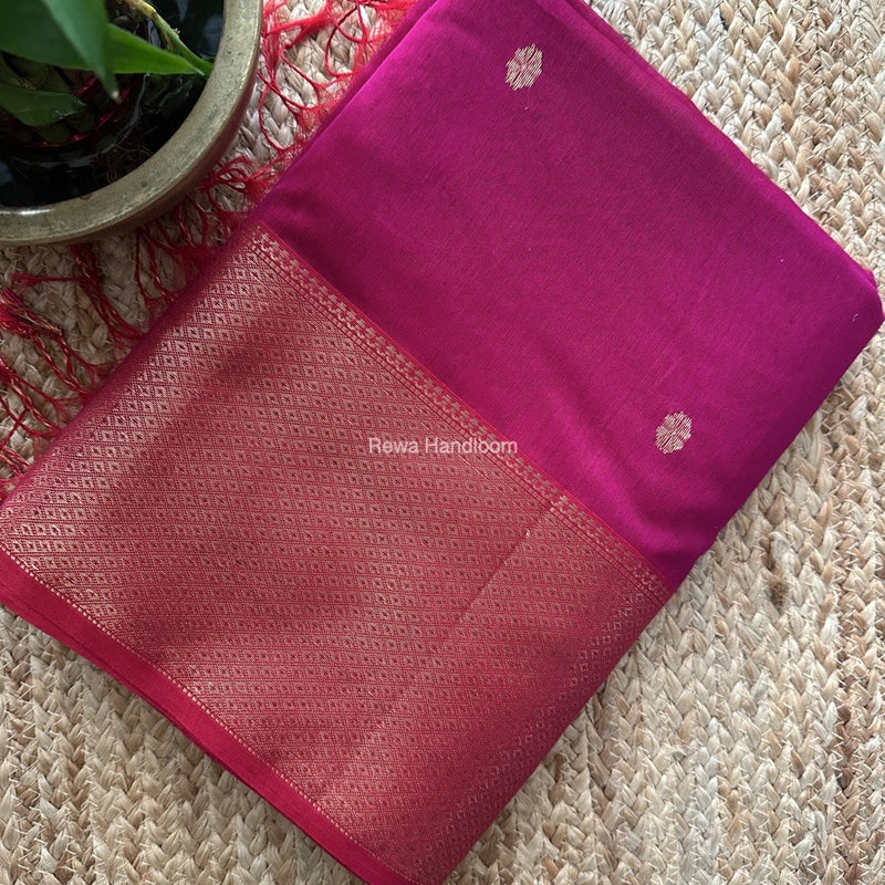 Maheshwari Magenta Zari Skirt Butti Saree ZSB0128