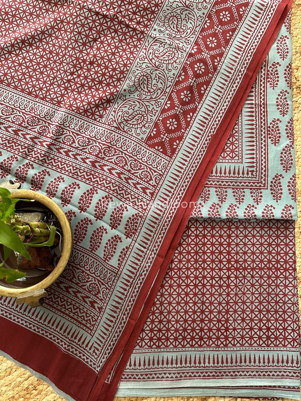Celtic Grey-Maroon Designer Bagh Cotton Suit BCSPP03