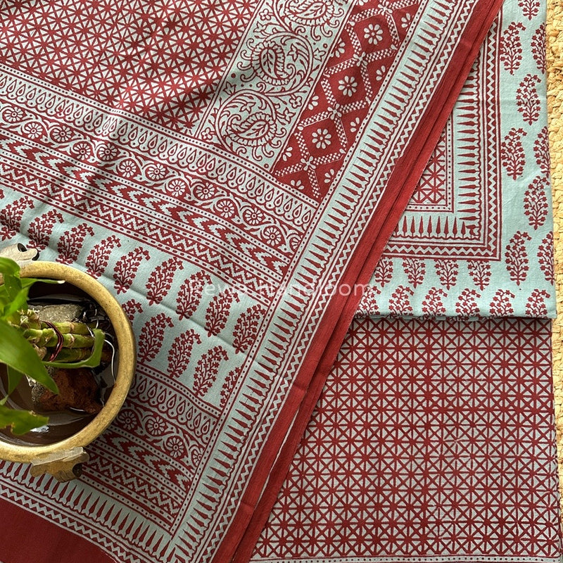 Celtic Grey-Maroon Designer Bagh Cotton Suit BCSPP03