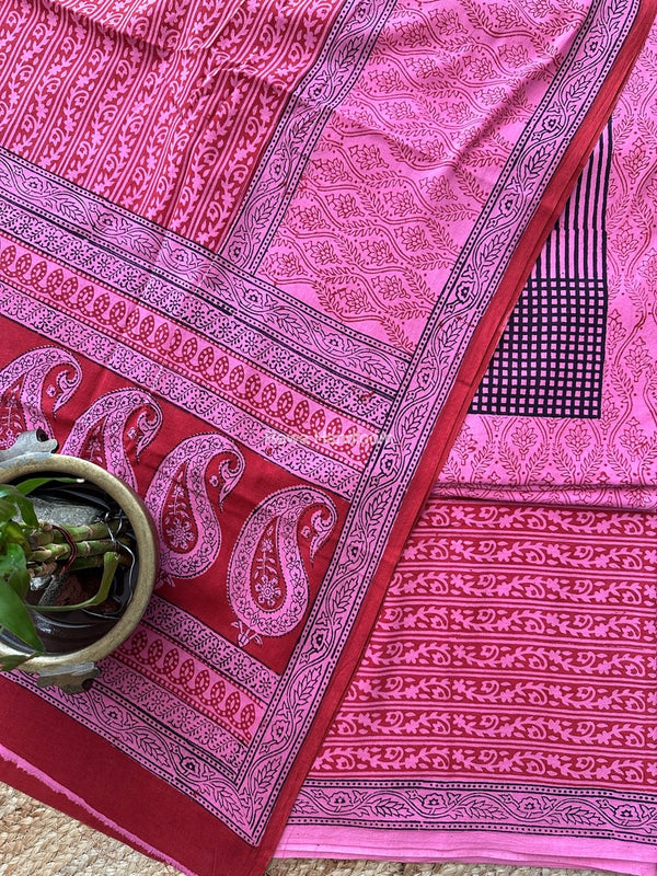 Pink-Red Designer Bagh Cotton Suit BCSPP05