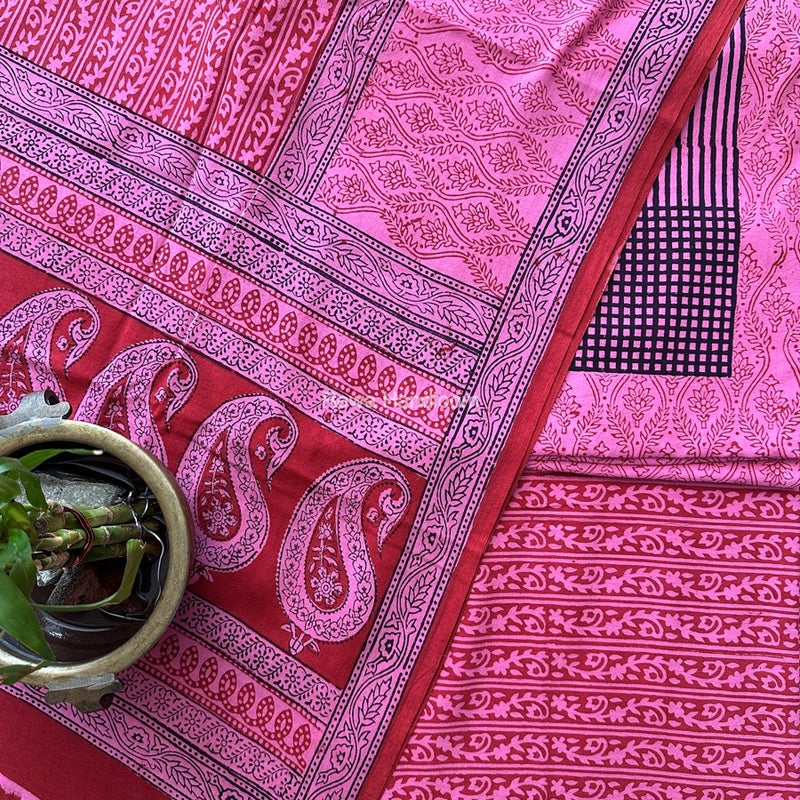 Pink-Red Designer Bagh Cotton Suit BCSPP05
