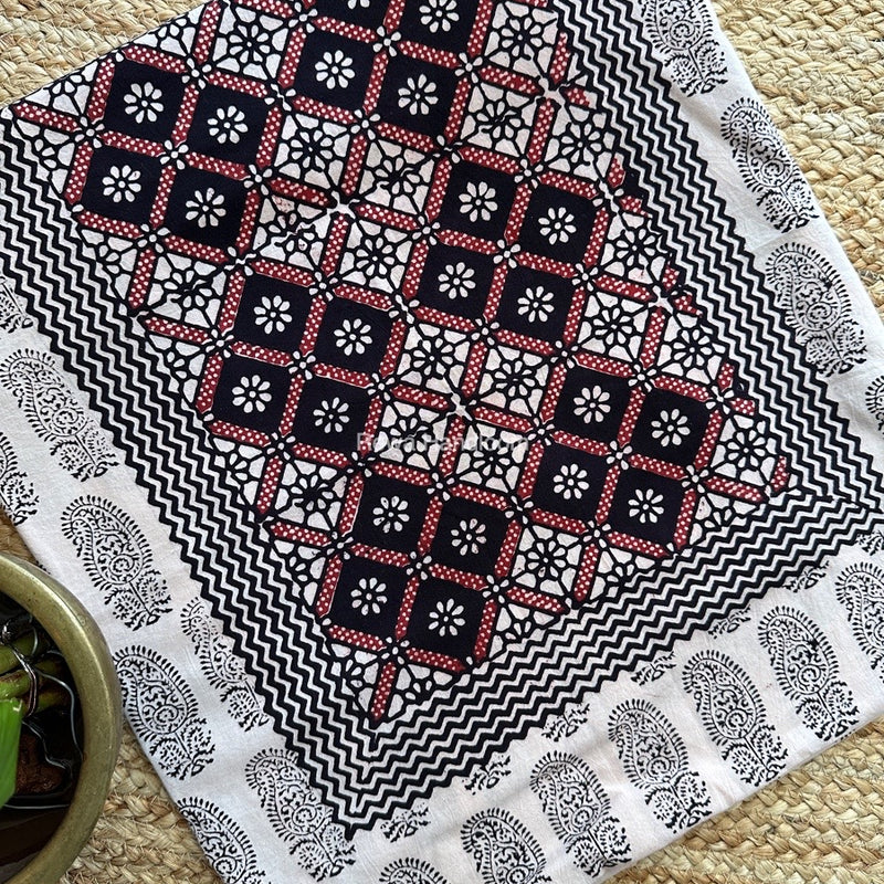 White-Black Designer Bagh Cotton Suit BCSPP06