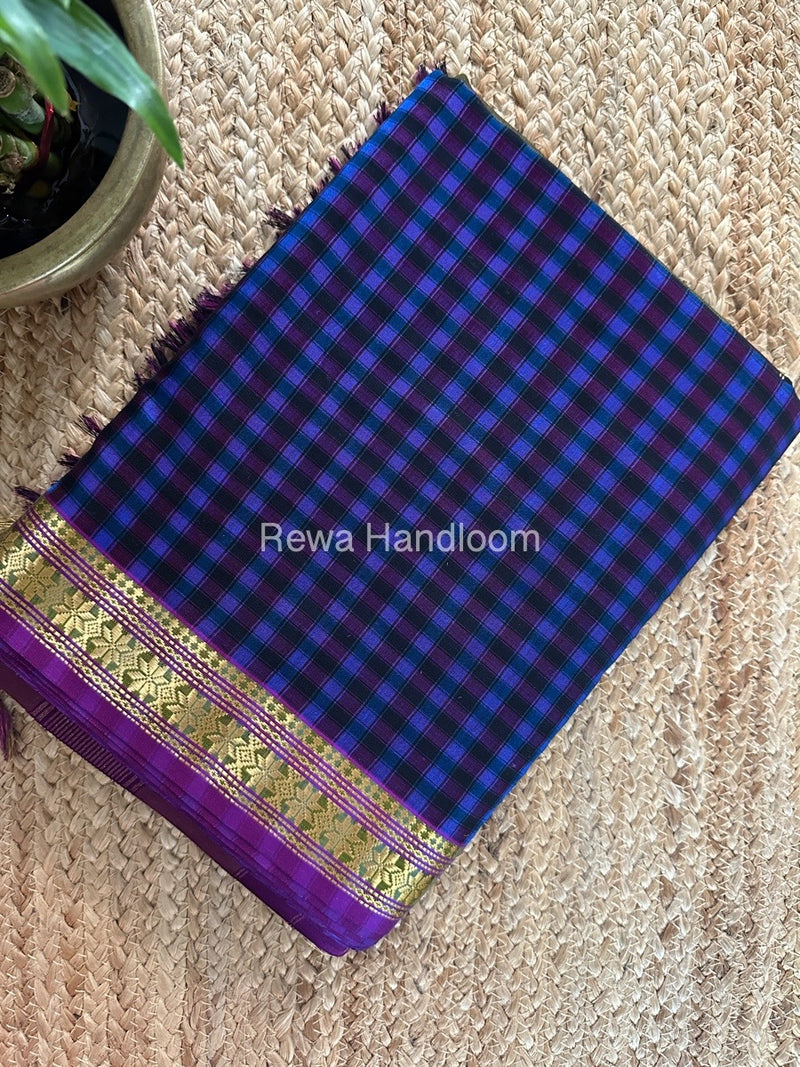 Maheshwari Violet Garbha Reshami Silk Saree GS244