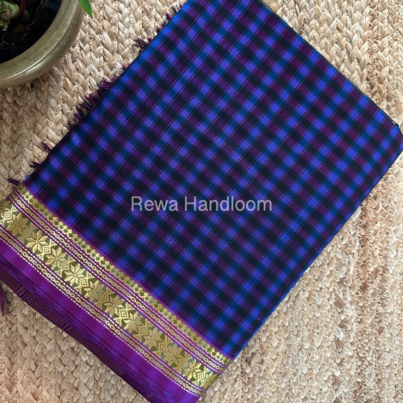 Maheshwari Violet Garbha Reshami Silk Saree GS244