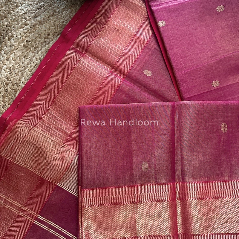 Maheshwari Magenta Tissue Butti Saree TBBS018