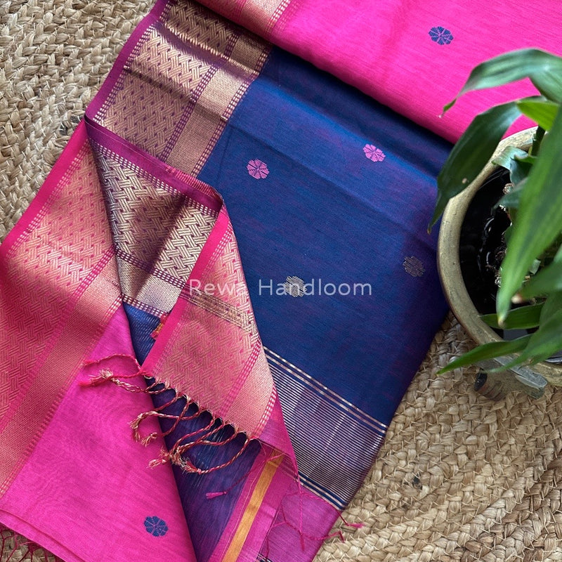  Zari Butti Maheshwari Saree