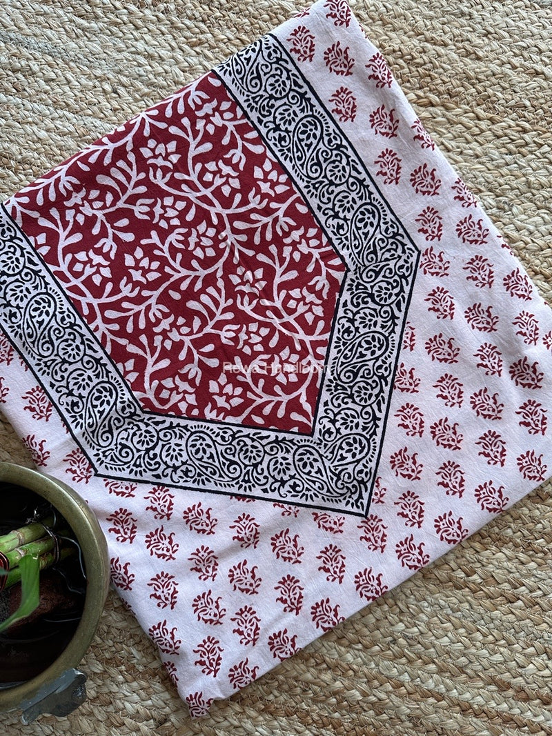 White-Red Designer Bagh Cotton Suit BCSPP08