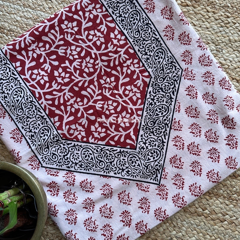 White-Red Designer Bagh Cotton Suit BCSPP08