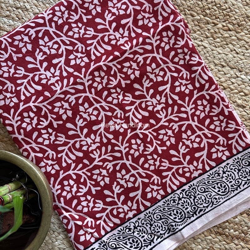 White-Red Designer Bagh Cotton Suit BCSPP08