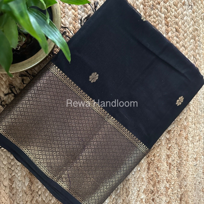 Maheshwari Black Zari Skirt Butti Saree ZSB0130