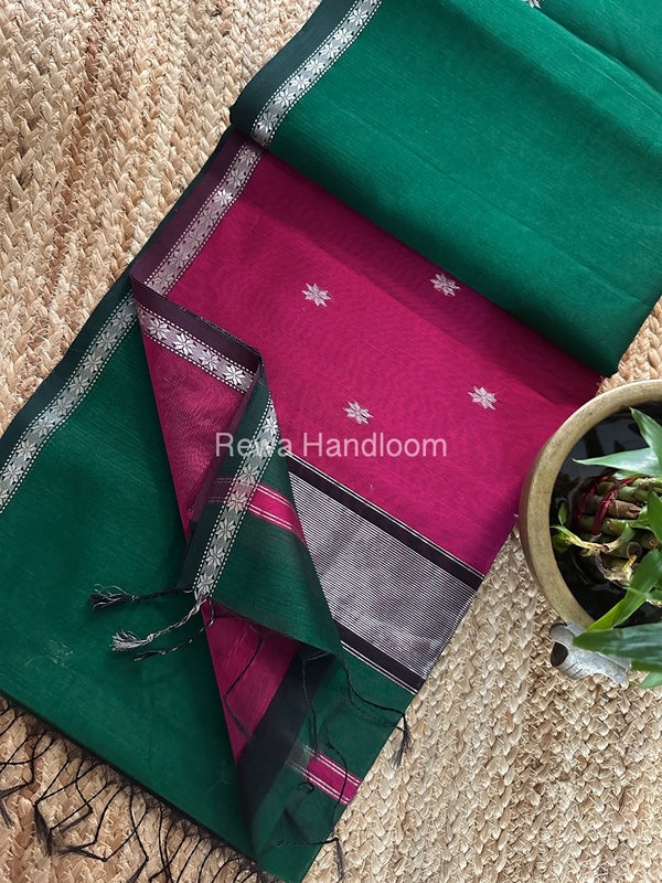 Maheshwari Silver Butti Saree