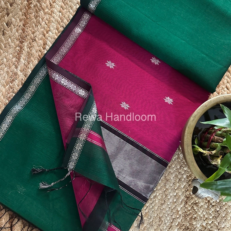 Maheshwari Silver Butti Saree