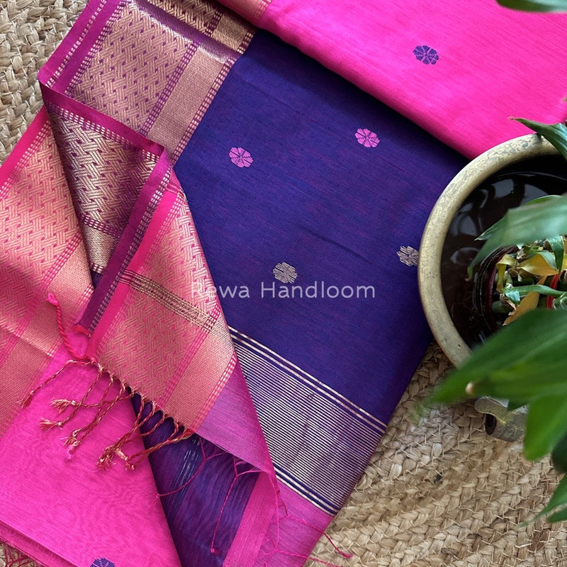  Zari Butti Maheshwari Saree